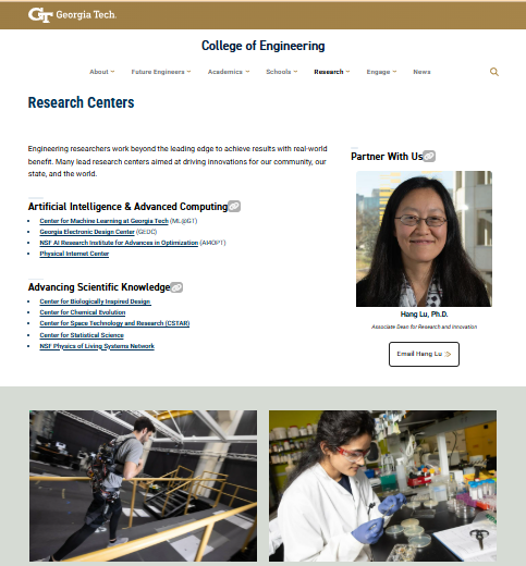 Featured on the College of Engineering Research Centers page